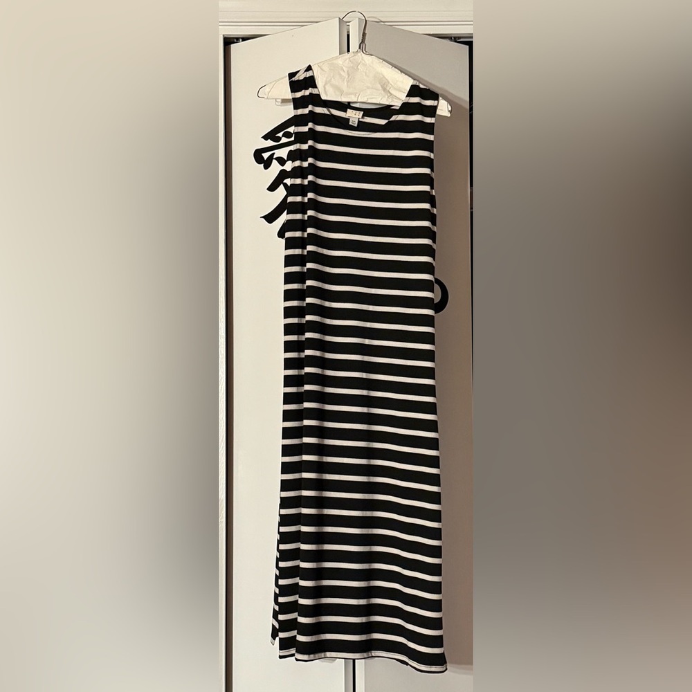 A New Day Black and White Striped Dress XXL